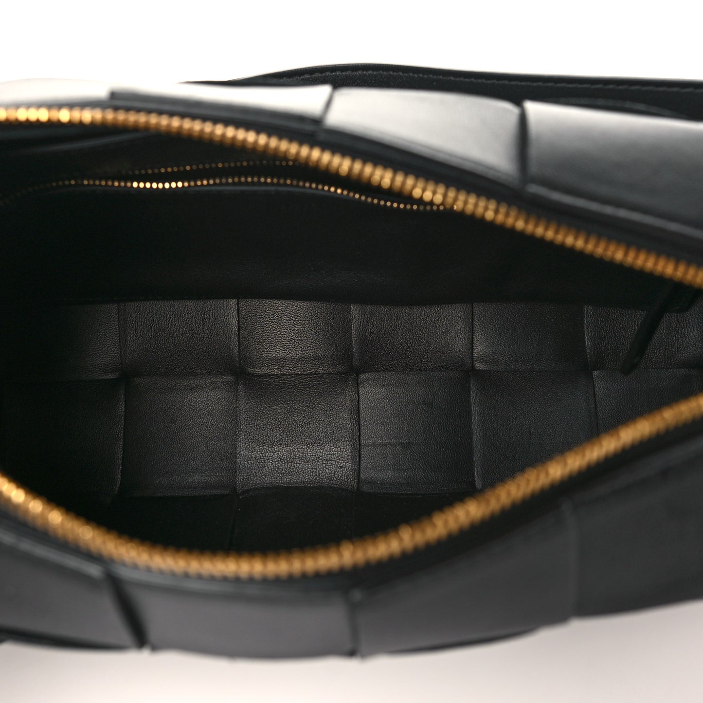 Lambskin Maxi Intrecciato Brick Cassette Bag Black