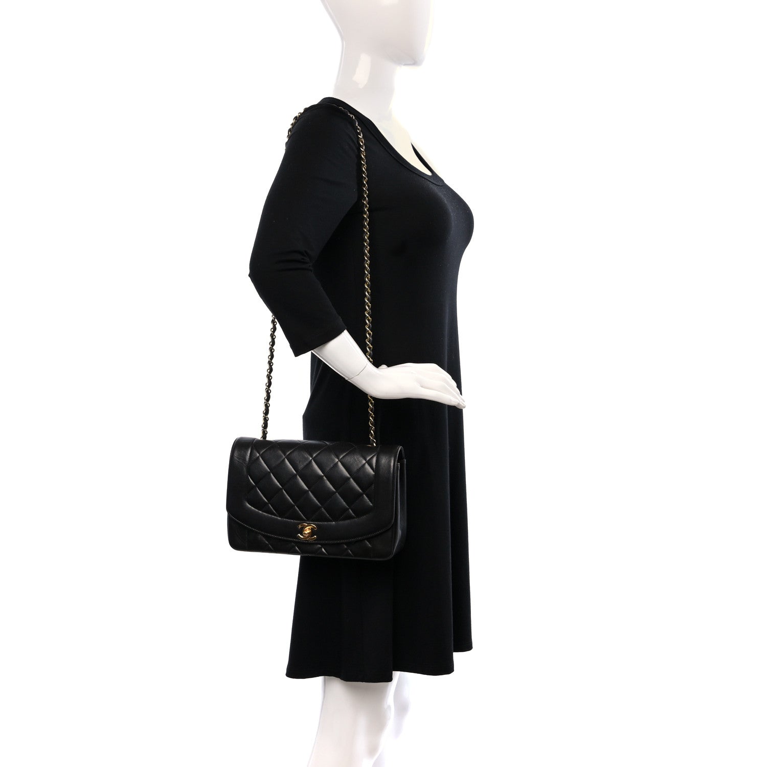 Chanel Lambskin Quilted Medium Single Flap Black 3 of 9