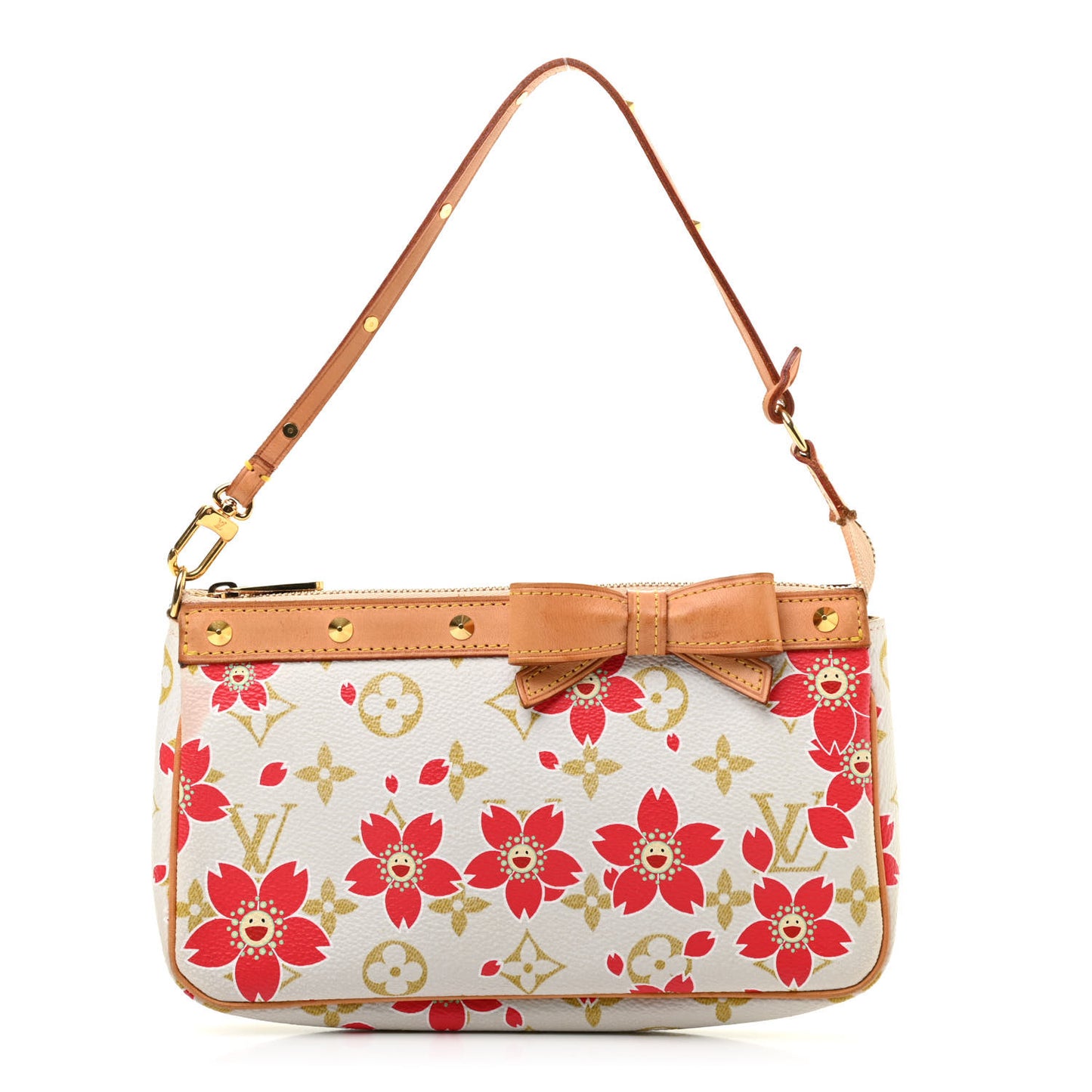 Monogram Cherry Blossom Pochette Accessories Red