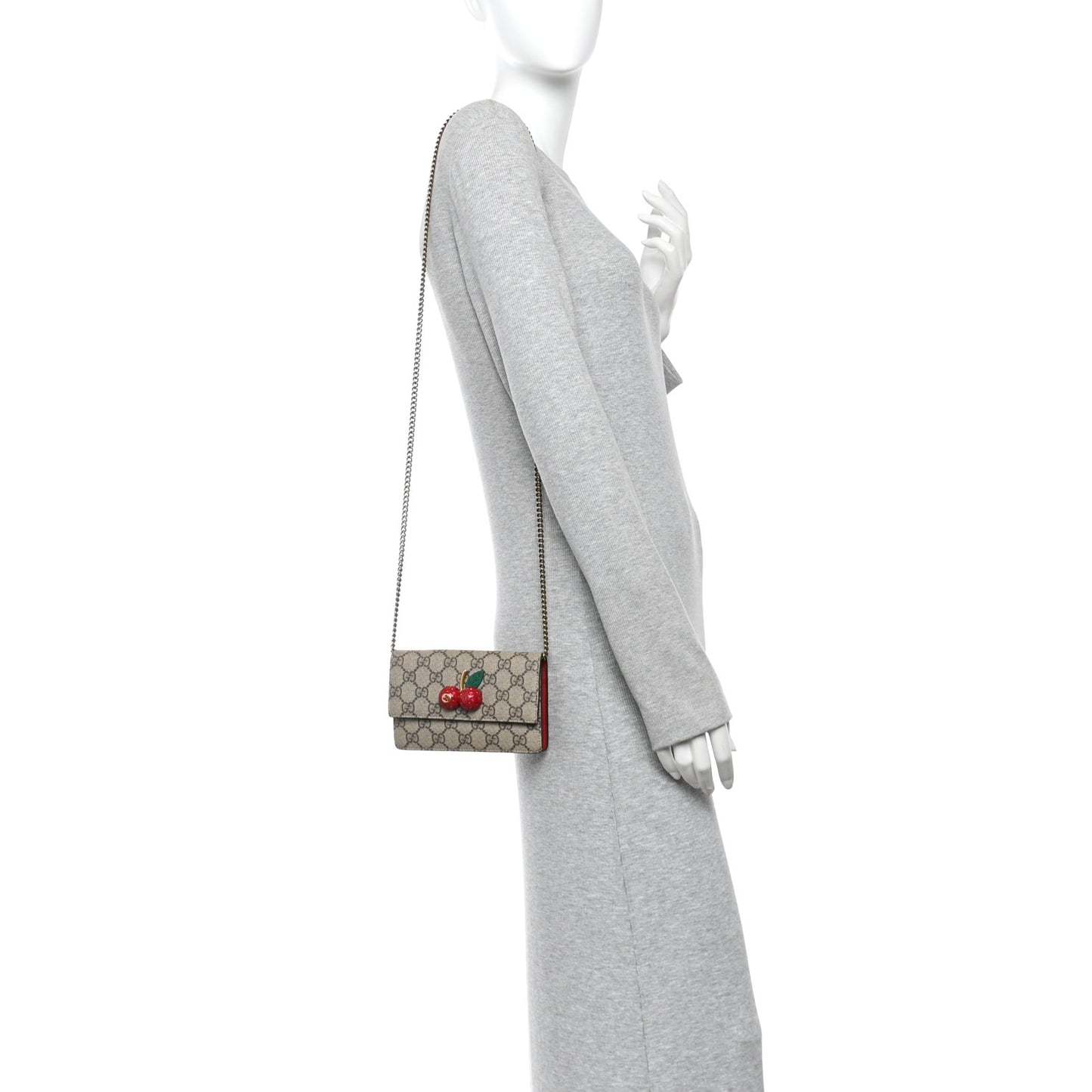 GG Supreme Monogram Mini Cherry Chain Bag