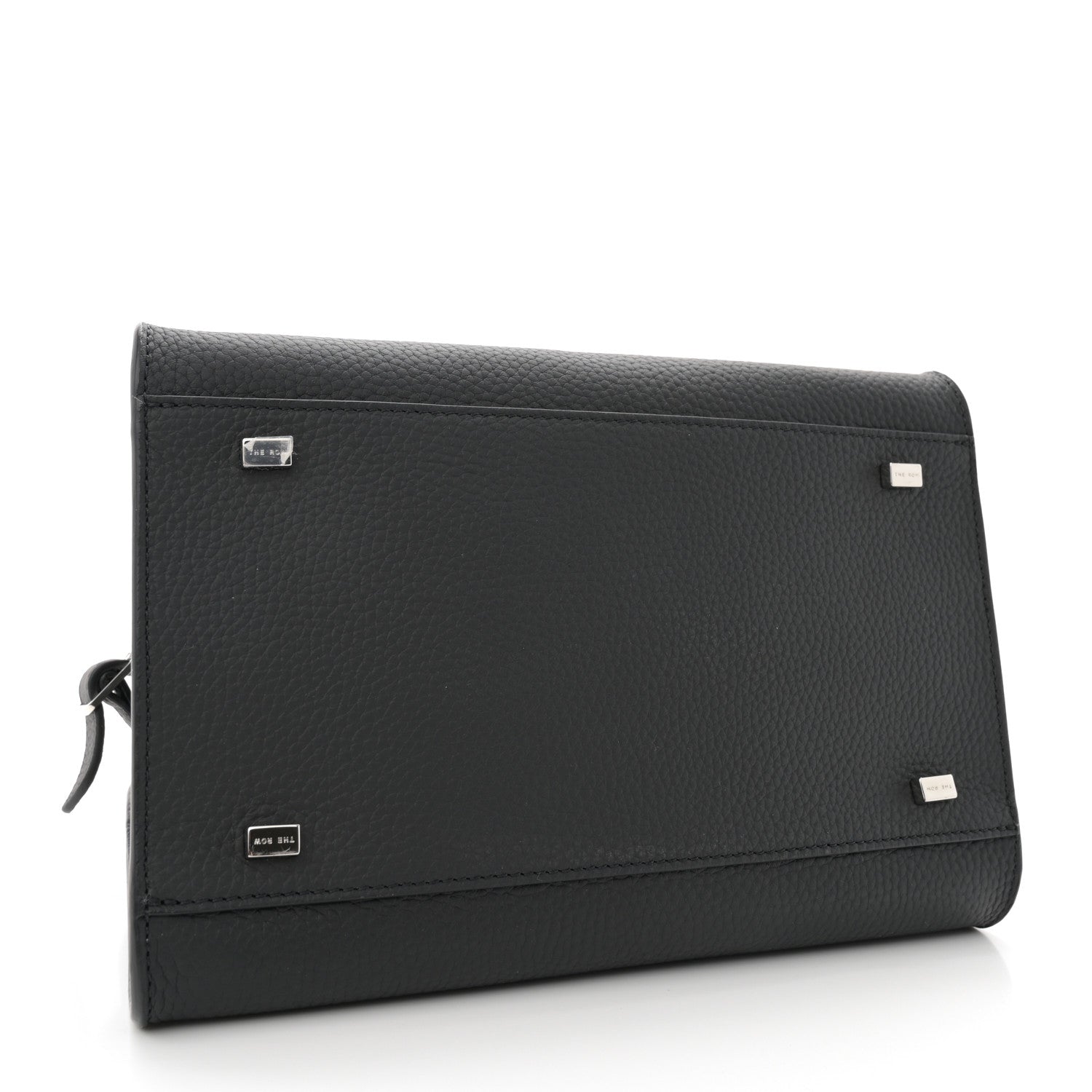 The Row Grained Calfskin Soft Margaux 10 Bag Black 4 of 9