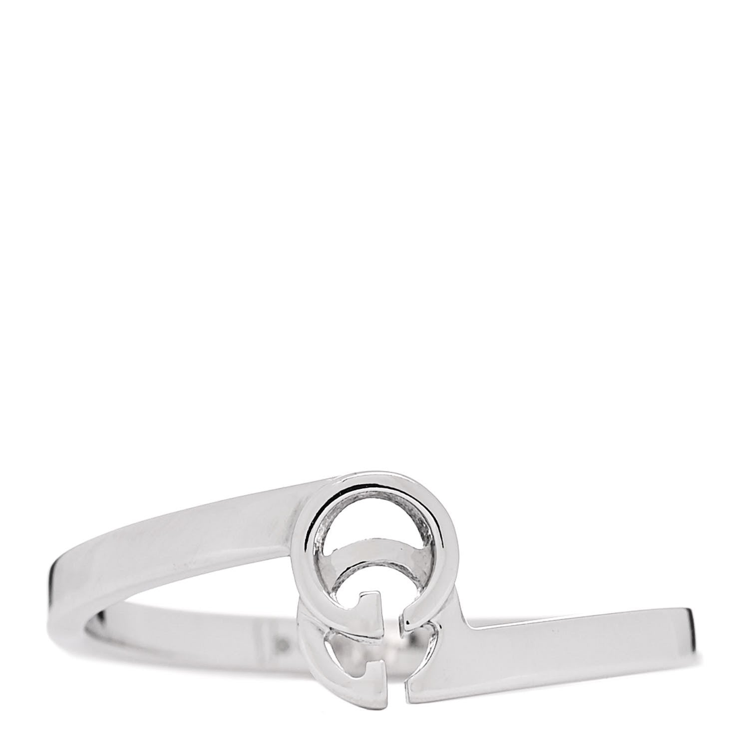 Gucci 18K White Gold Running G Ring 53 6.5 1 of 6