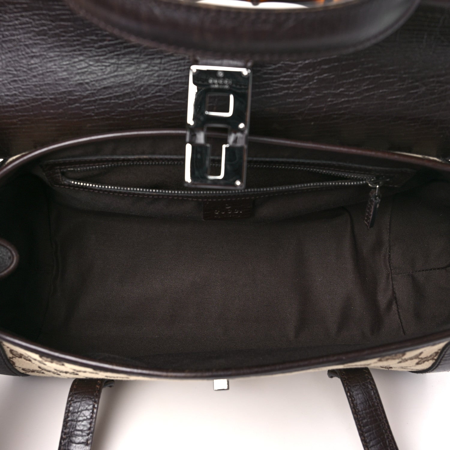Gucci Monogram Bamboo Bullet Bag Dark Brown 5 of 15