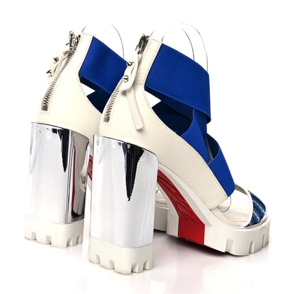 Christian Louboutin Calfskin Patrouiagoma 100 Platform Sandals 39 Blue 4 of 6