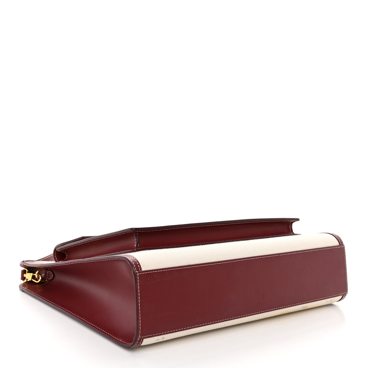Burberry Canvas Smooth Calfskin Two Tone Medium Pocket Bag Natural Garnet Geranium 4 of 10