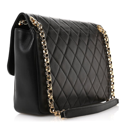 Chanel Metallic Lambskin Quilted Large Chic With Me Flap Black 2 of 10