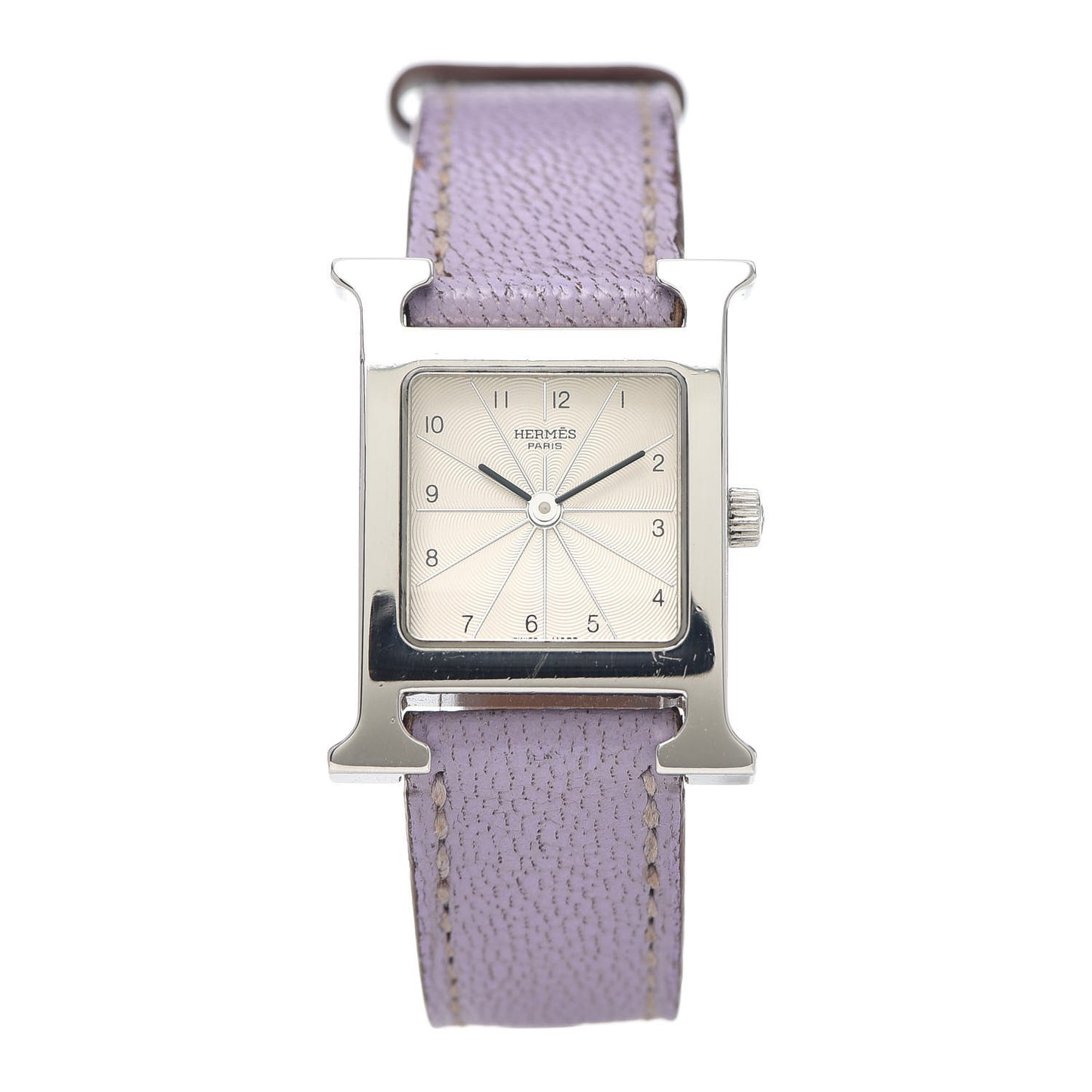 Stainless Steel Chevre Mysore 21mm Heure H Hour Quartz Watch Lilac