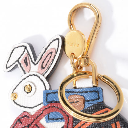 Prada Saffiano Rabbit Keychain 3 of 4