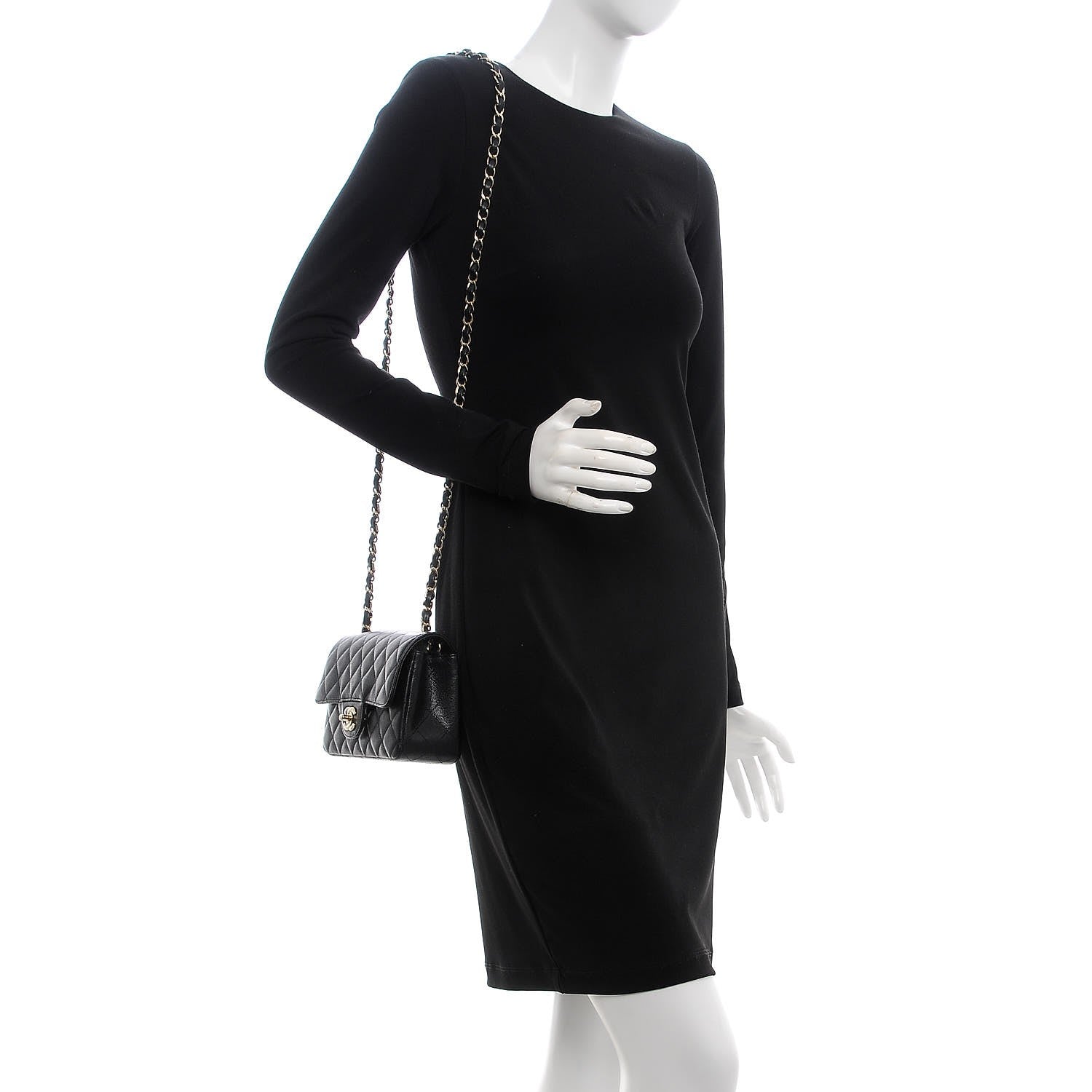 Chanel Caviar Quilted Mini Rectangular Flap Black 2 of 7
