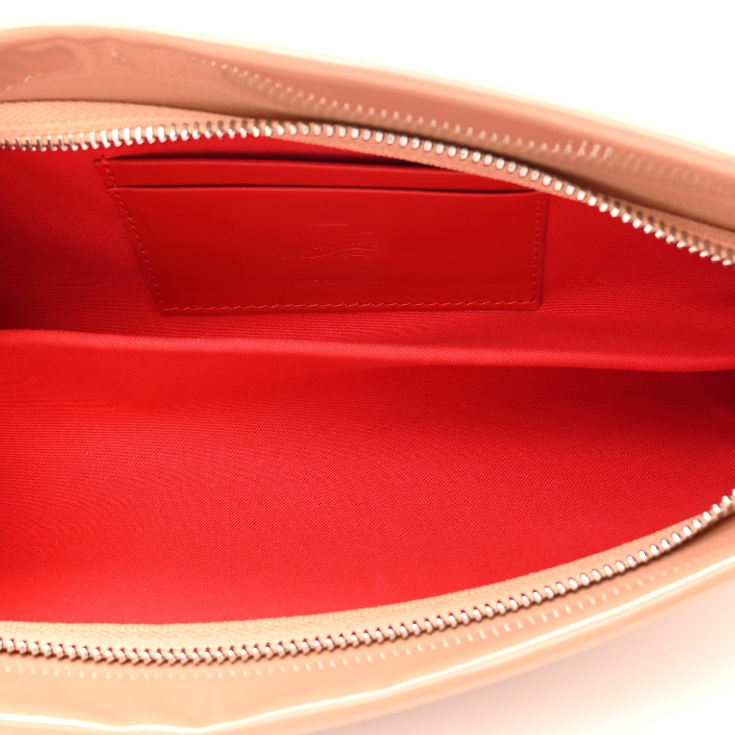 Christian Louboutin Patent Loubi Twist Zip Clutch Bag Nude 5 of 10