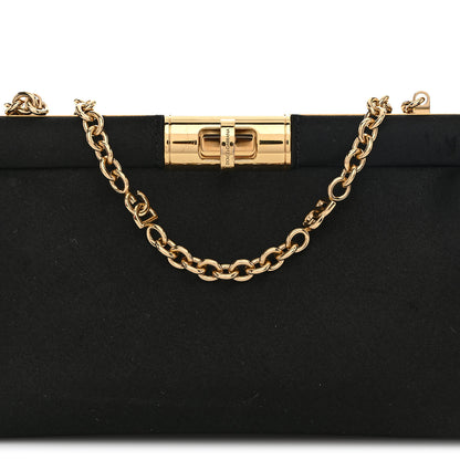 Dolce & Gabbana Satin Small Marlene Chain Clutch Black 7 of 11