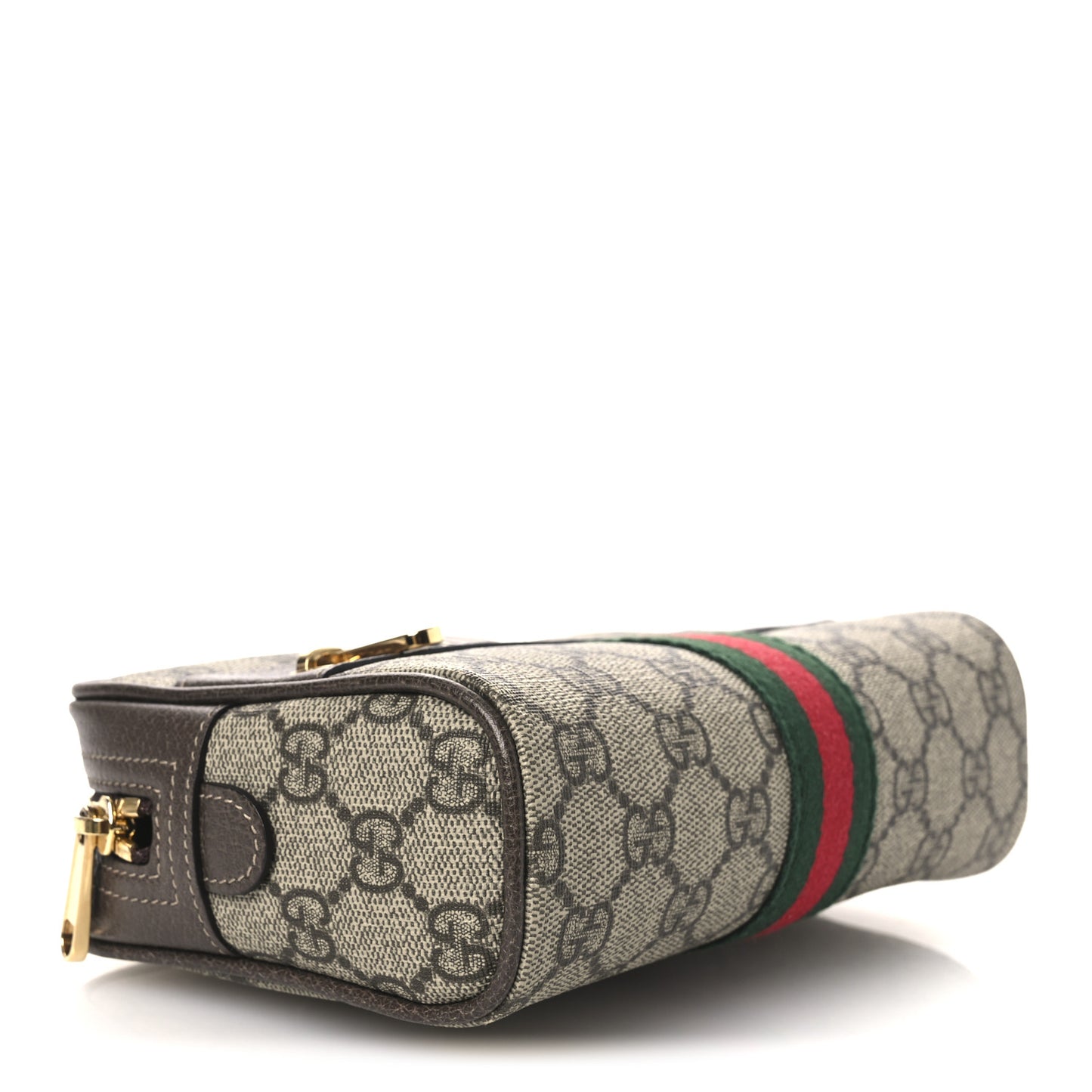 GG Supreme Monogram Web Small Ophidia Belt Bag 75 30 Dark Brown