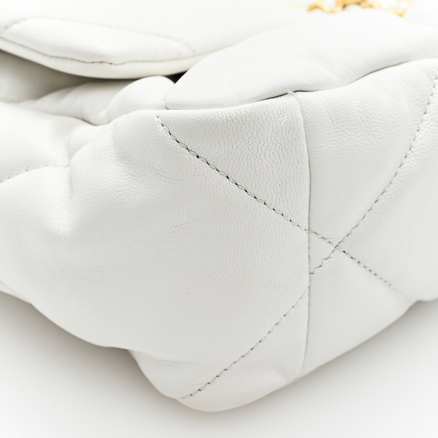 Chanel Goatskin Quilted Large Chanel 19 Flap White 9 of 10