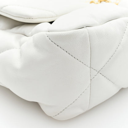 Chanel Goatskin Quilted Large Chanel 19 Flap White 9 of 10