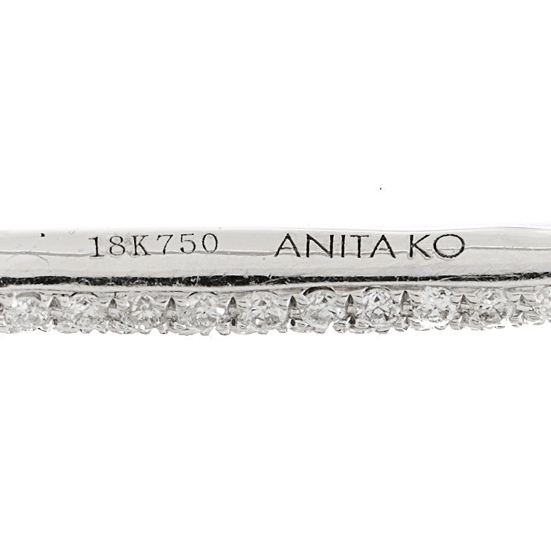 18K White Gold Diamond Mini Safety Pin Earring