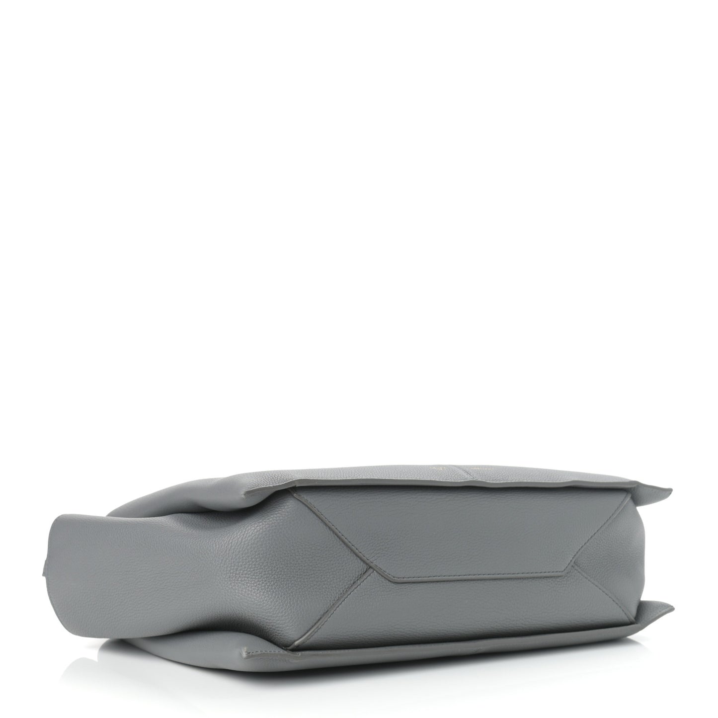 Baby Grained Calfskin Medium Tri-Fold Bag Grey