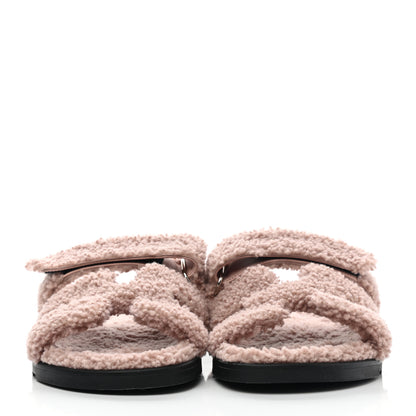 Hermes Woolskin Womens Chypre Sandals 40 Bois De Santal 2 of 8