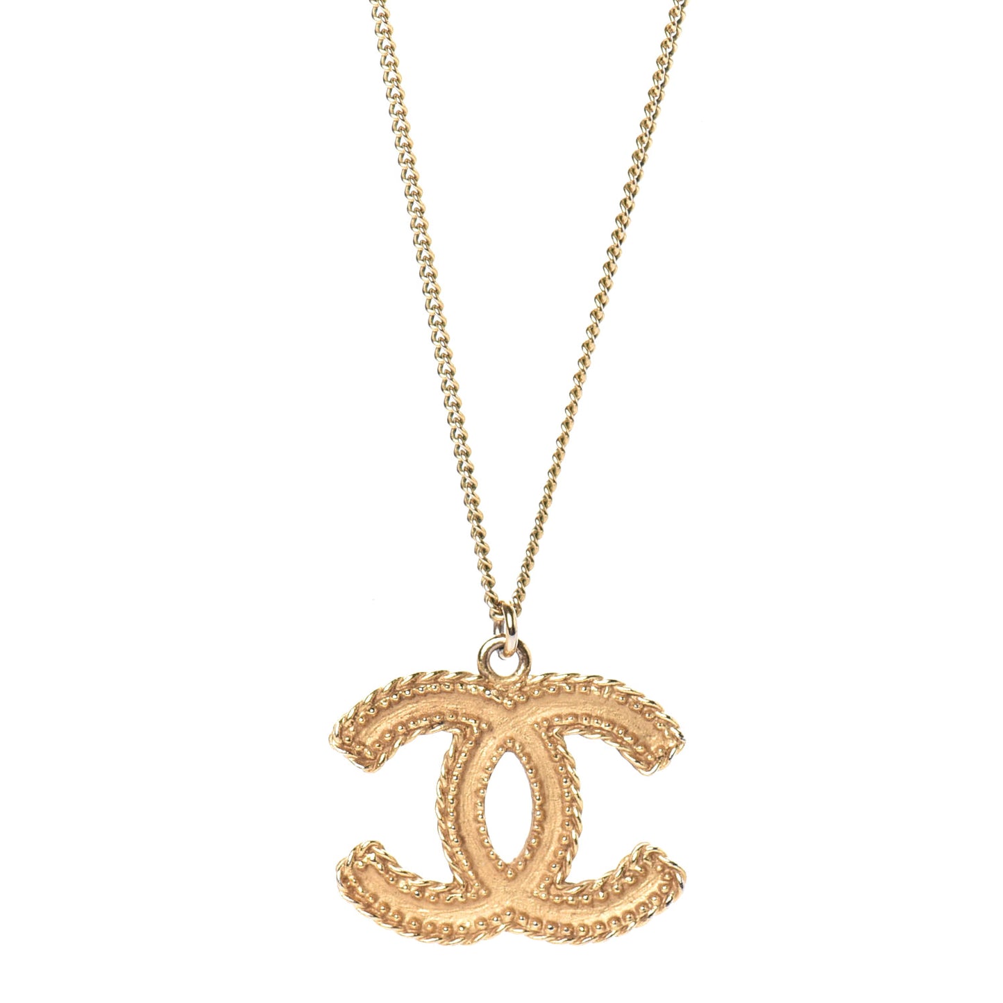 Metal CC Necklace Matte Gold