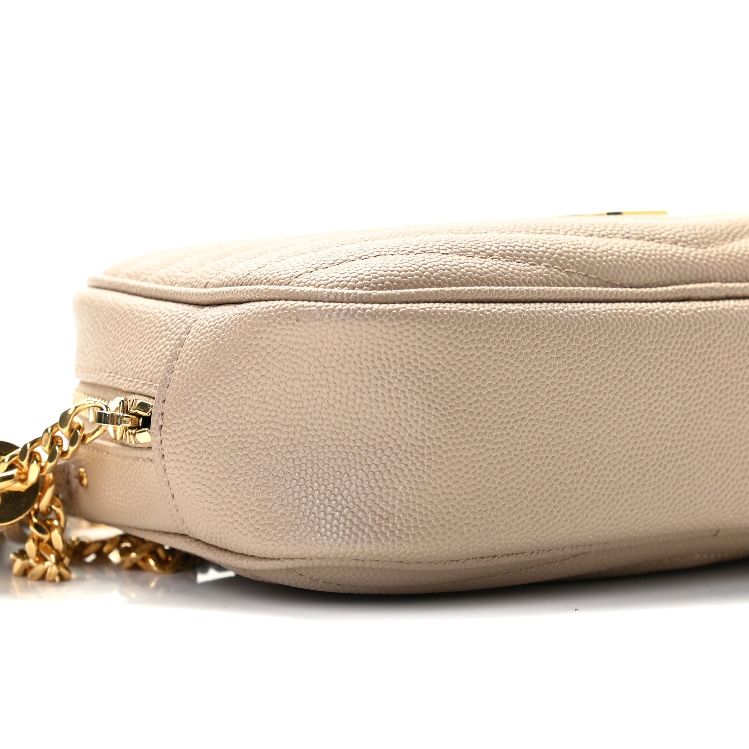 Saint Laurent Grain De Poudre Matelasse Monogram Mini Lou Camera Bag Dark Beige 6 of 11