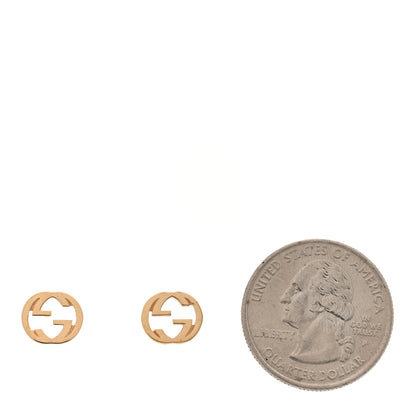 Gucci 18K Yellow Gold Interlocking G Stud Earrings 2 of 3