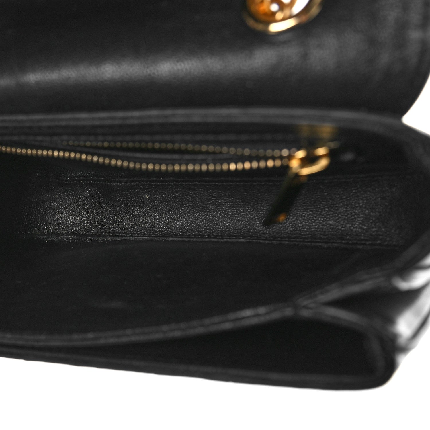 Celine Shiny Calfskin Stripes Small C Bag Black 6 of 12