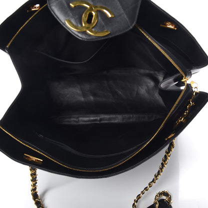 Chanel Calfskin Stitched XL Weekender Black 6 of 12