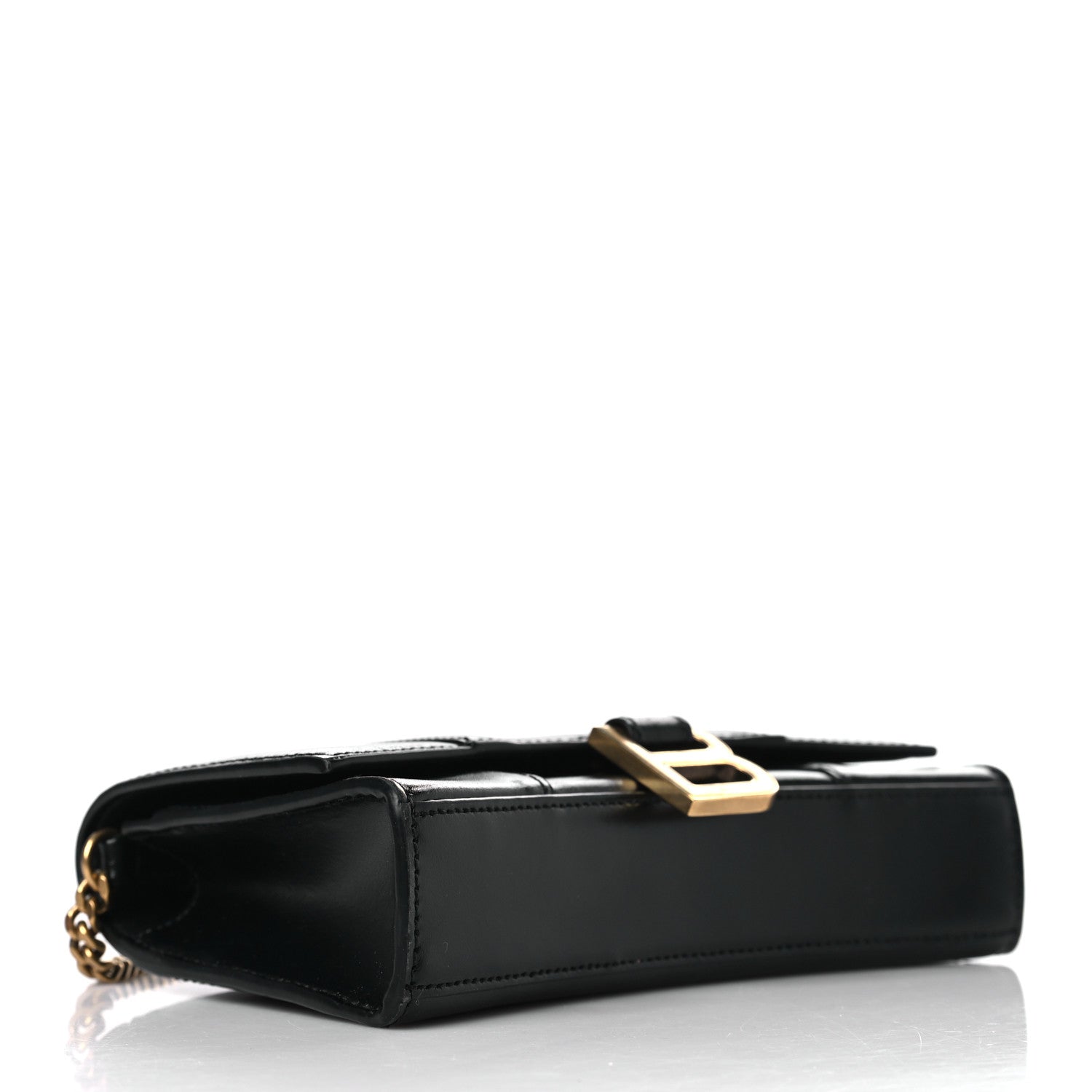 Balenciaga Shiny Box Calfskin Hourglass Chain Bag Black 4 of 8