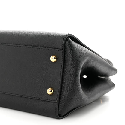 Burberry Soft Grain Calfskin Medium Buckle Tote Black 10 of 11