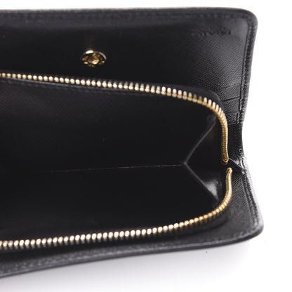 Prada Saffiano Compact Bi-Fold Wallet Black 6 of 10