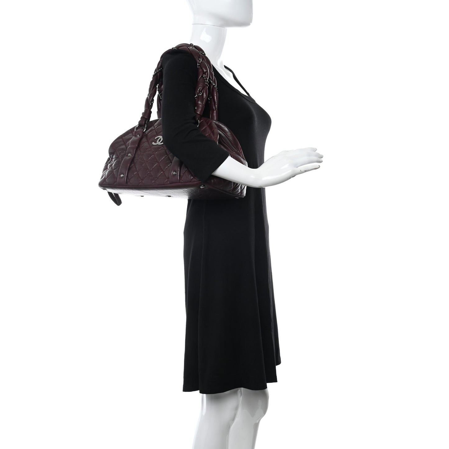 Distressed Lambskin Vintage Ligne Lady Braid Tote Brown