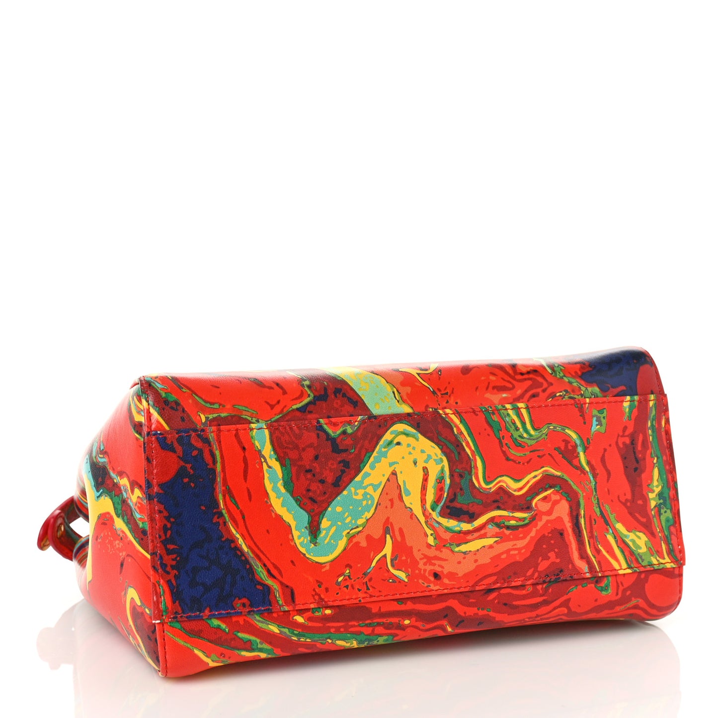 Nappa Marble Mini Peekaboo Iconic Satchel Rosso Multicolor