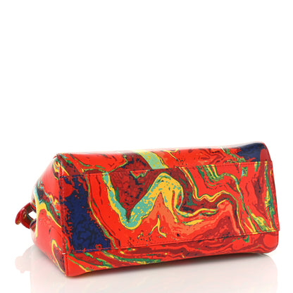 Fendi Nappa Marble Mini Peekaboo Iconic Satchel Rosso Multicolor 4 of 9