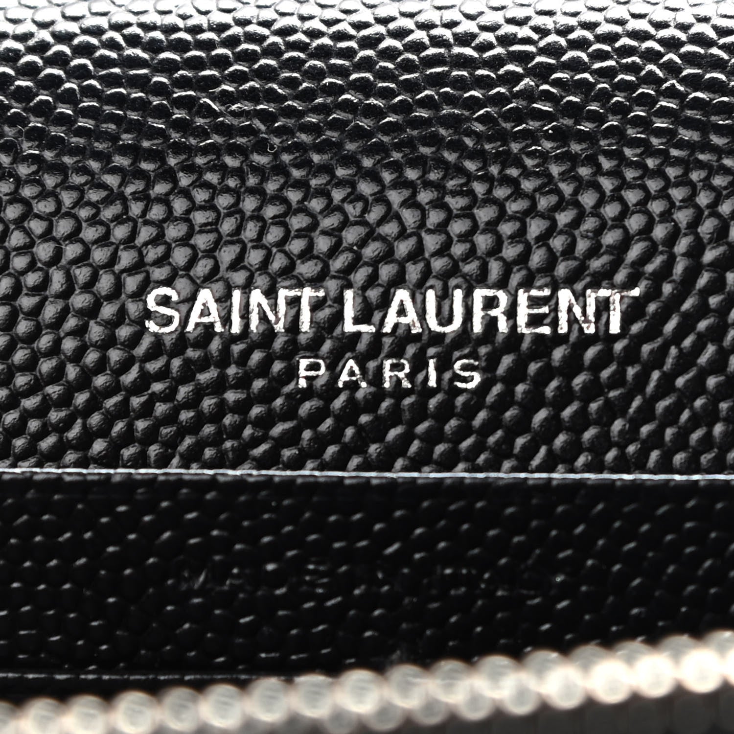 Saint Laurent Grain De Poudre Matelasse Chevron Monogram Envelope Chain Wallet Black 6 of 10