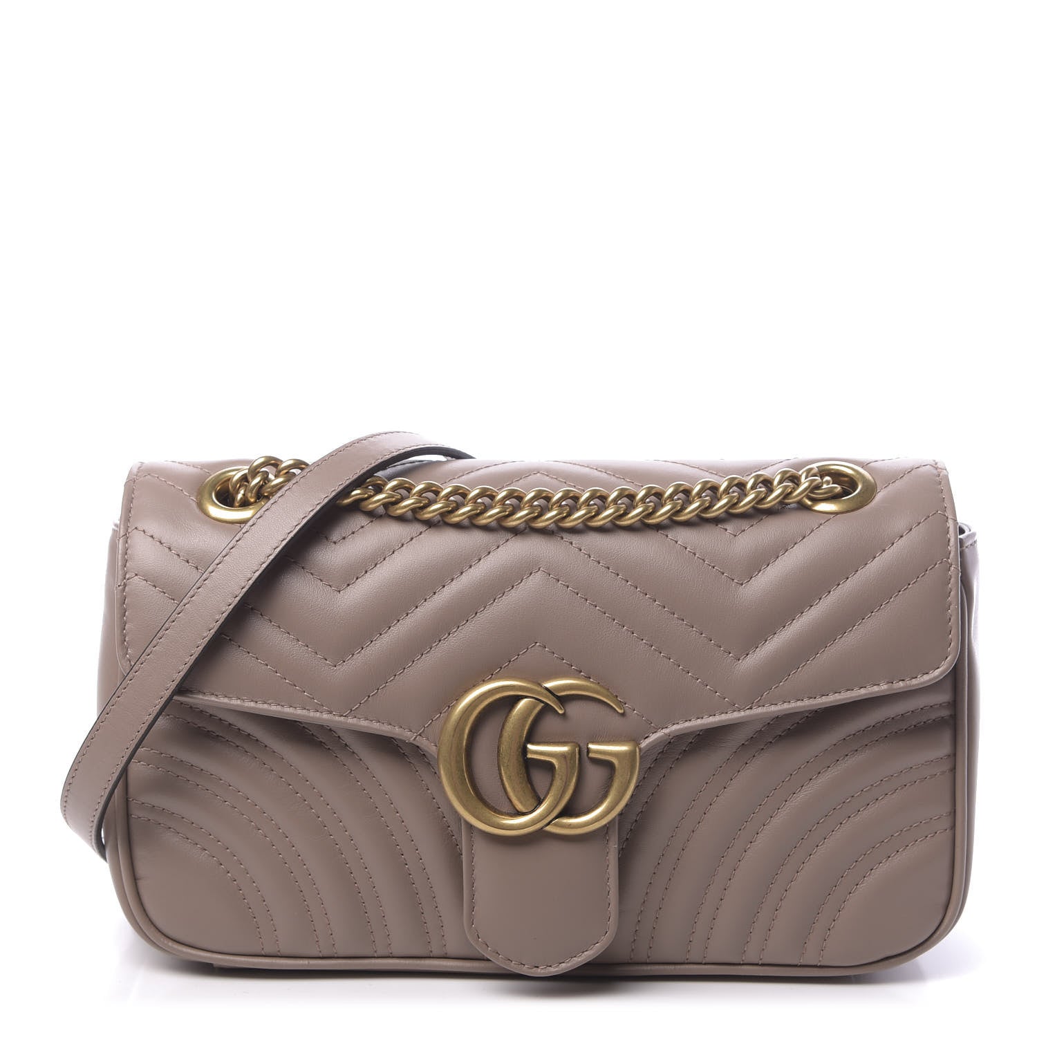 Gucci Calfskin Matelasse Small GG Marmont Shoulder Bag Porcelain Rose 1 of 11