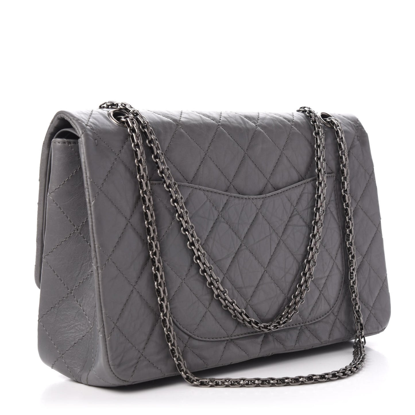 Aged Calfskin Quilted 2.55 Reissue 227 Flap Grey
