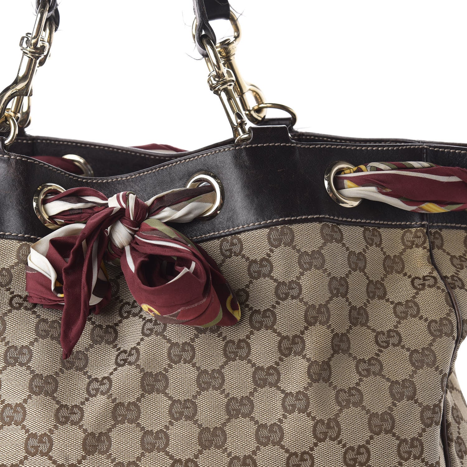 Gucci Monogram Large Positano Tote Brown 10 of 12