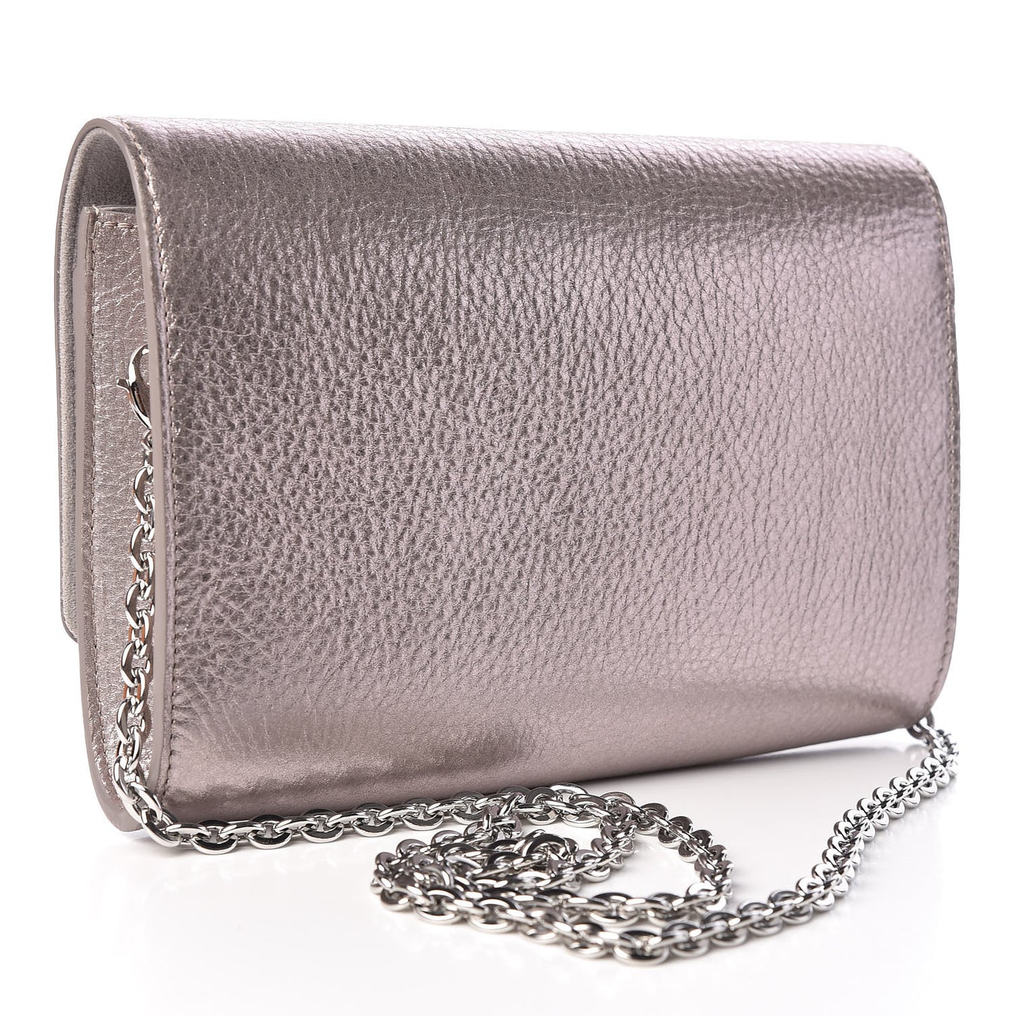 Metallic Grained Calfskin Louise Clutch GM NM