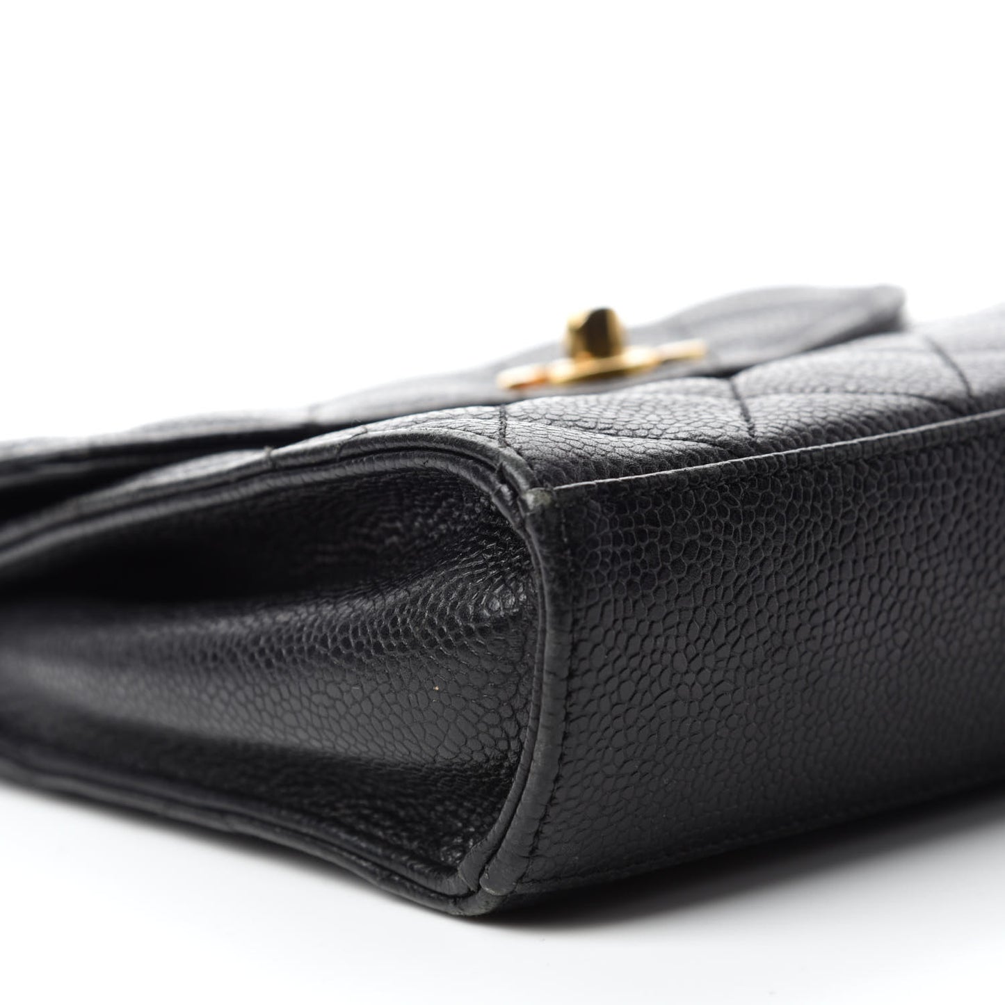 Caviar Quilted Single Flap Shoulder Bag Black