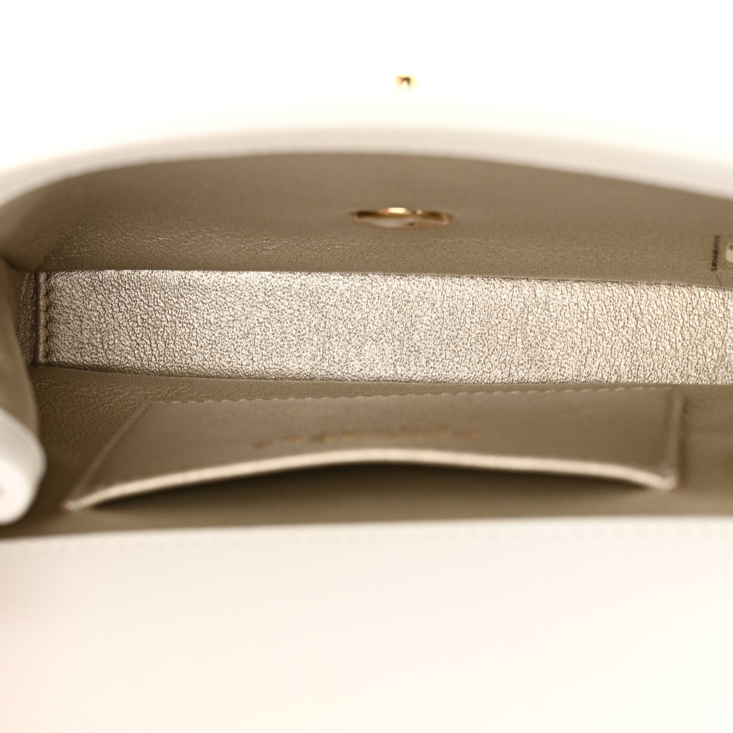 Grained Calfskin Embroidered Captain Gold Belt Bag White