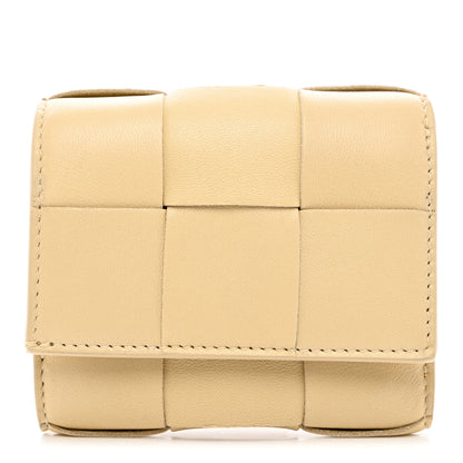 Bottega Veneta Nappa Calfskin Maxi Intrecciato Cassette Tri-Fold Wallet Porridge 1 of 9