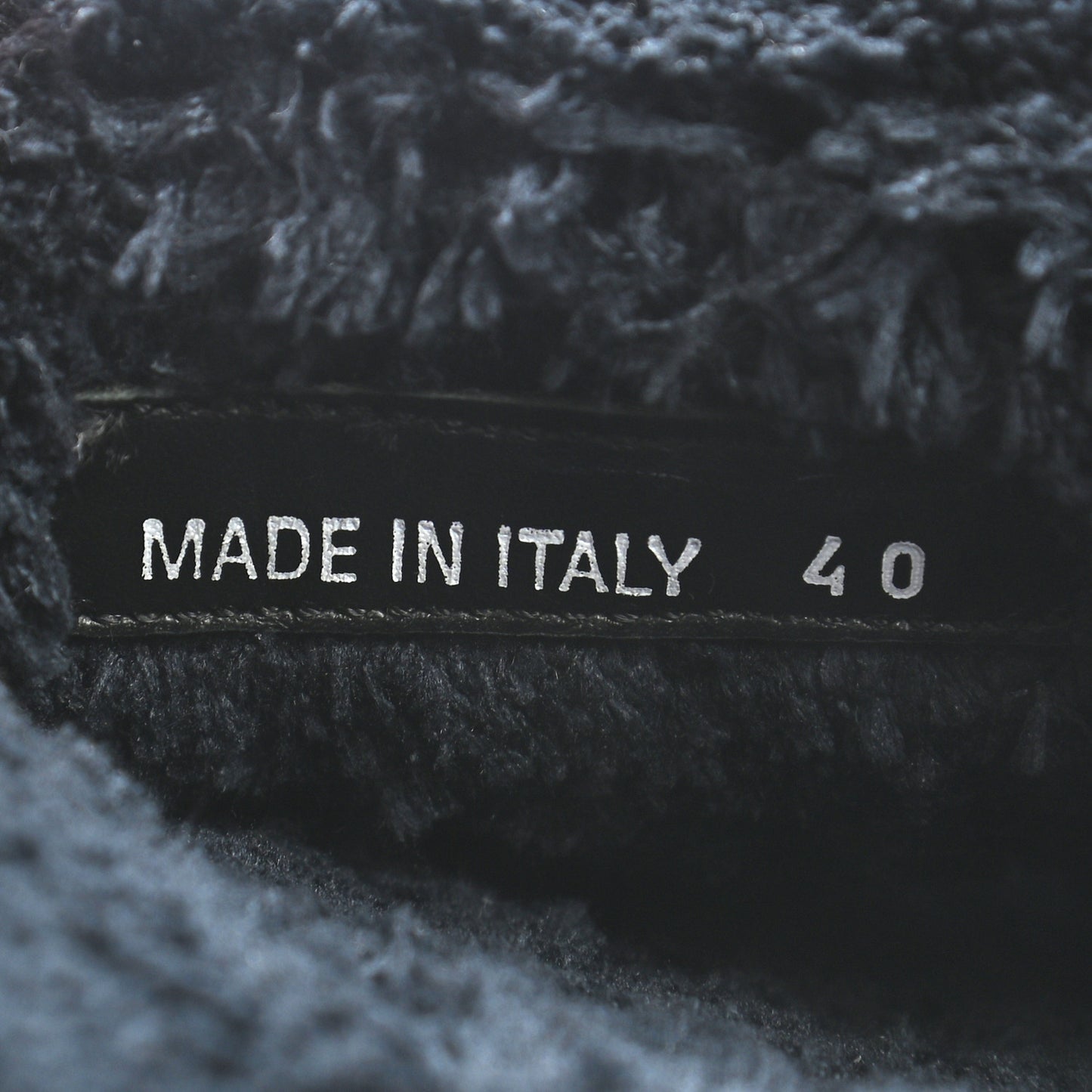 Terry Cloth Logo Lug Sole 20mm Slide Sandals 40 Black White