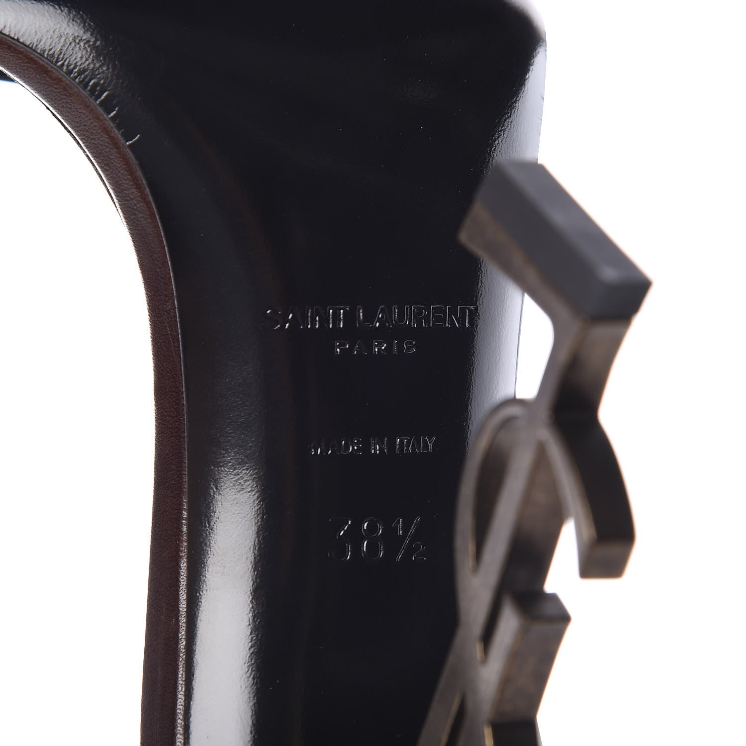 Saint Laurent Calfskin Opyum Sandals 38.5 Brown 6 of 9