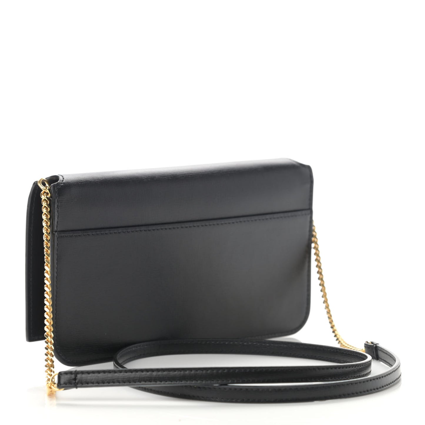 Smooth Calfskin Monogram Phone Holder Crossbody Black
