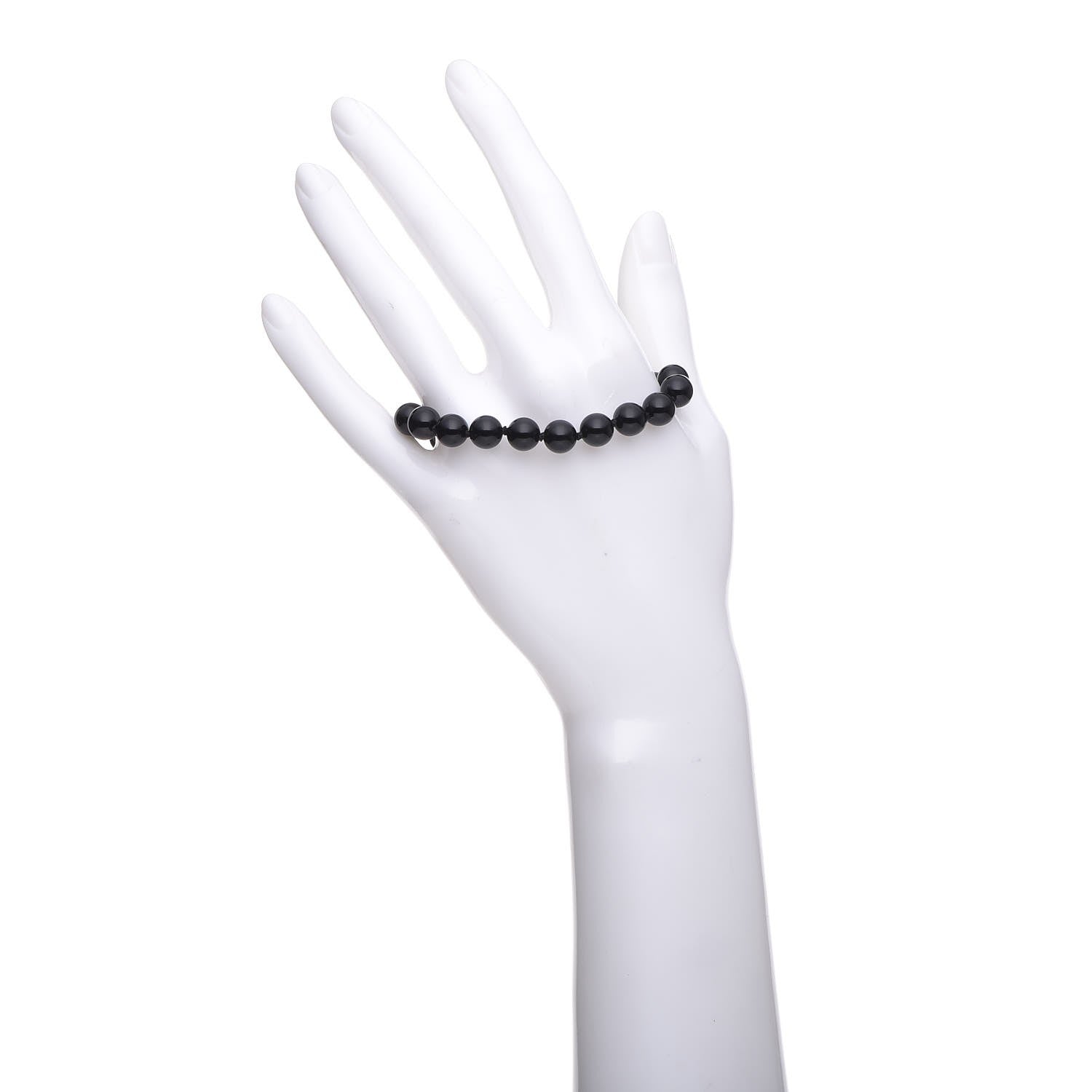 Tiffany Sterling Silver Black Onyx Bead Toggle Bracelet 2 of 5