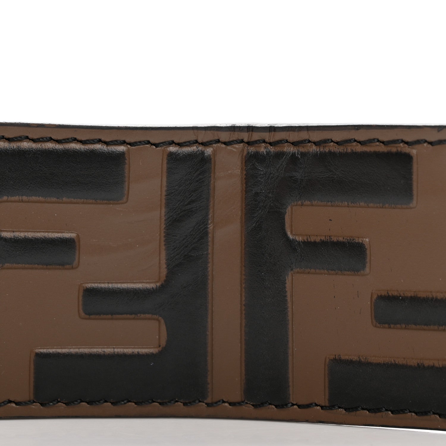 Fendi Vitello F is Fendi Bi-Color FF 1974 Embossed Belt 95 38 Maya Black 8 of 8