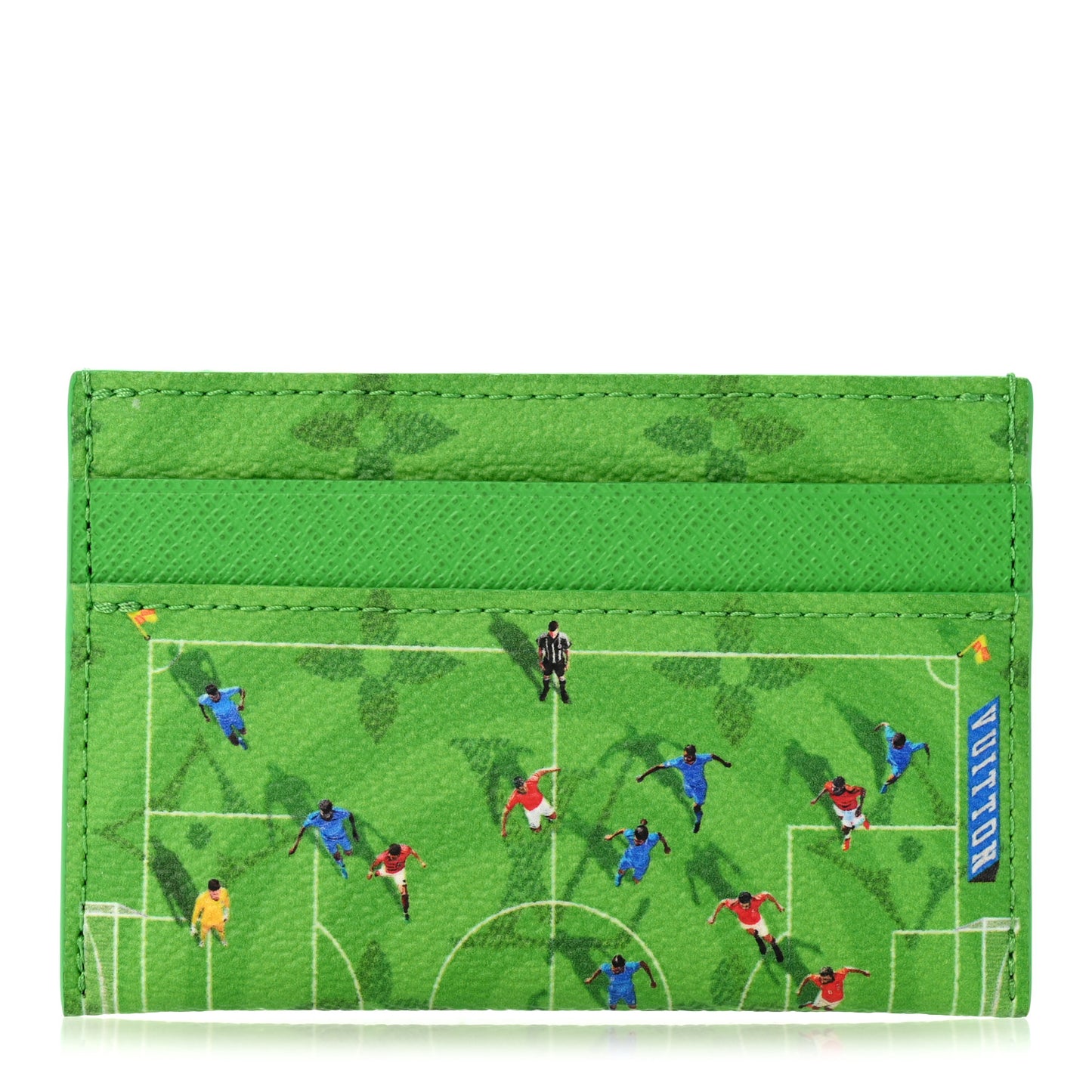 Monogram Double Card Holder Soccer Green