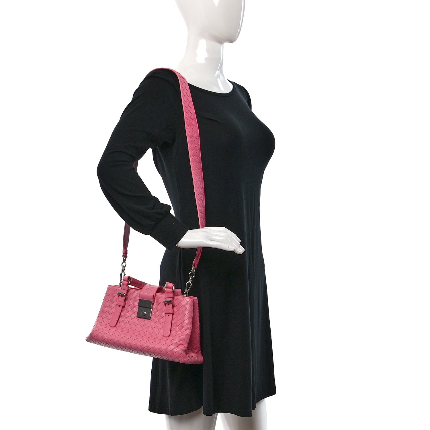 Bottega Veneta Calfskin Intrecciato Mini Roma Pink 2 of 12