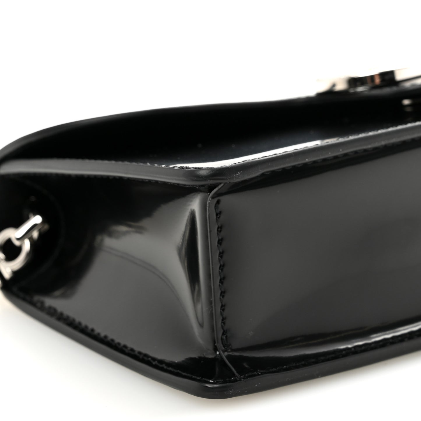 Calfskin Crystal Double Gancini Mini Bag Black