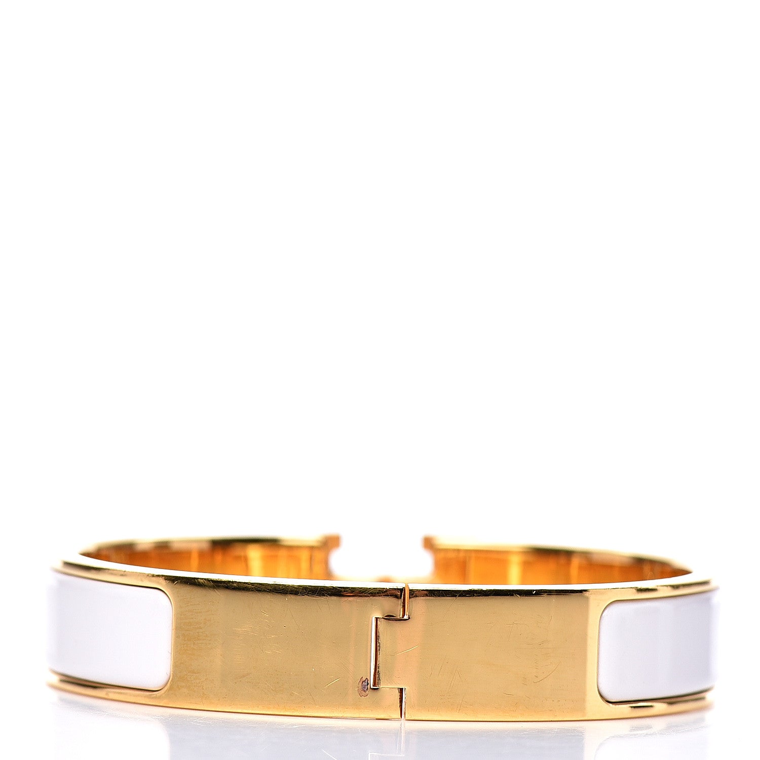 Hermes Enamel Narrow Clic Clac H Bracelet PM White 2 of 4