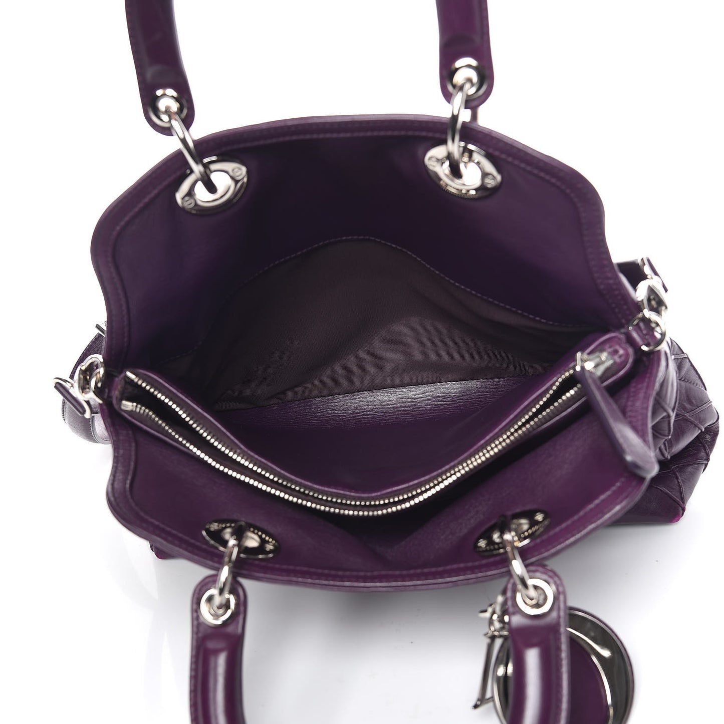 Lambskin Cannage Medium Granville Tote Purple